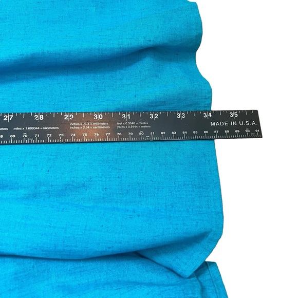 Vintage 80s bright blue linen blend women’s maxi dress SZ 10 - Picture 12 of 12
